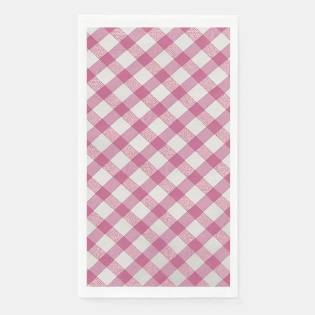 Rosa Gingham für Picknick, Party... etc. Serviette (Vorderseite)