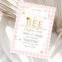 Rosa Gingham Gänseblümchen Biene Baby Shower Mommy