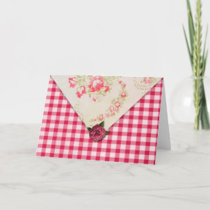 Rosa Gingham-Geburtstagskarte Karte