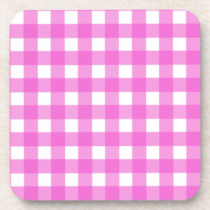 Rosa Gingham Getränkeuntersetzer