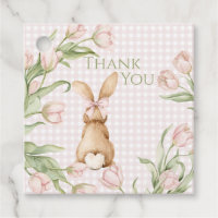 Rosa Gingham-Hasen-Tulpen-Blumen