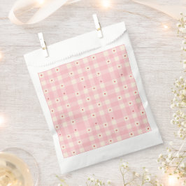 Rosa Gingham-Herzen Valentinstag Geschenktütchen