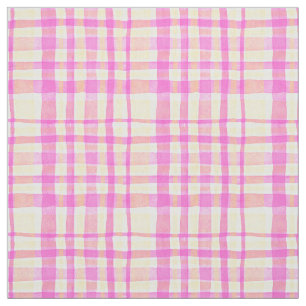 Rosa Gingham karierter Sommer Stoff