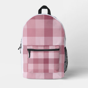 Rosa Gingham-Karo-Karo-Design Bedruckter Rucksack