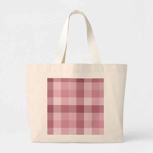 Rosa Gingham-Karo-Karo-Design Jumbo Stoffbeutel (Vorne)