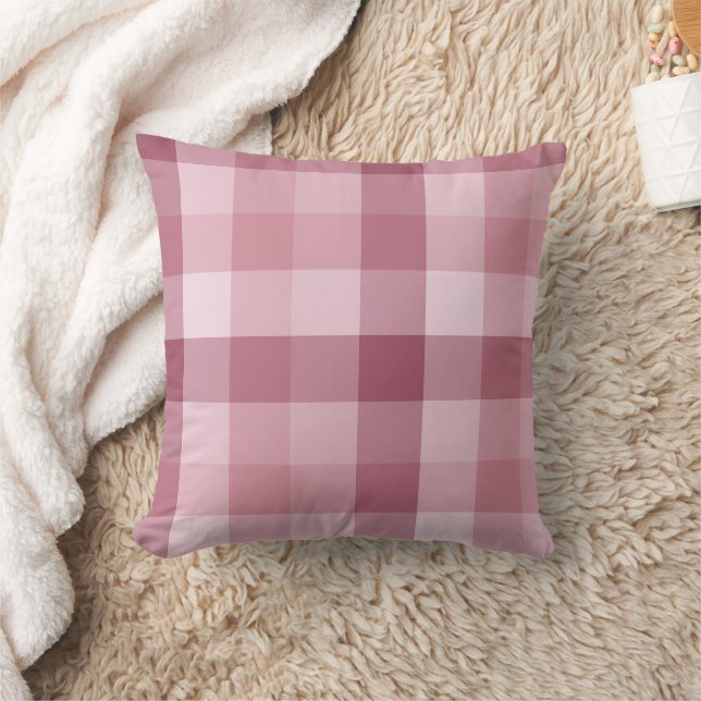 Rosa Gingham-Karo-Karo-Design Kissen (Decke)