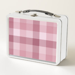 Rosa Gingham-Karo-Karo-Design Metall Brotdose