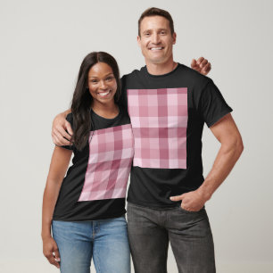 Rosa Gingham-Karo-Karo-Muster T-Shirt