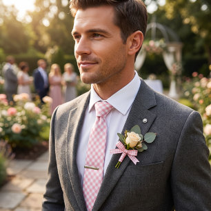 Rosa Gingham Karo Krawatte