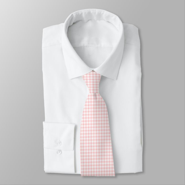 Rosa Gingham Karo Krawatte (Gebunden)