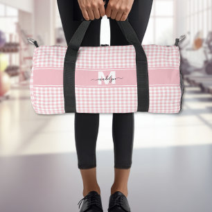 Rosa Gingham Karo Monogramm Duffle Bag