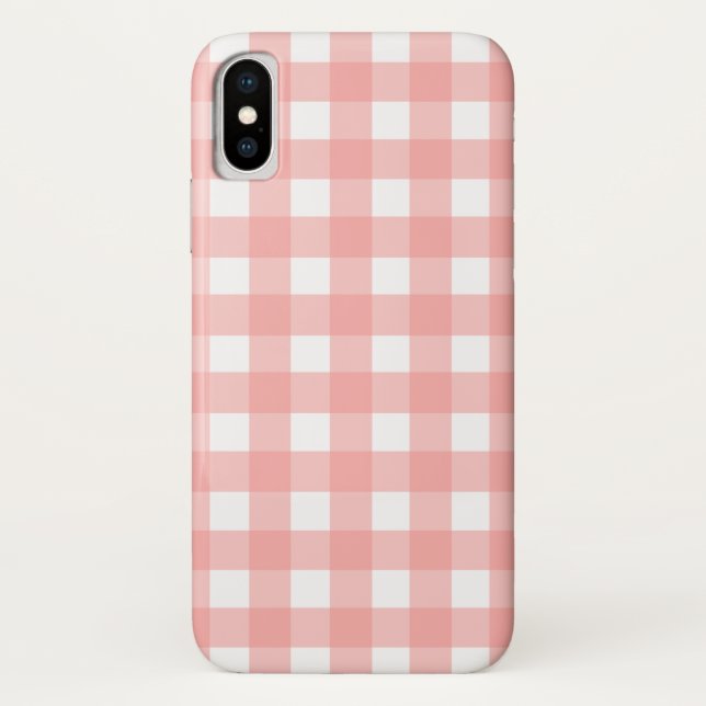 Rosa Gingham Karo Pattern Case-Mate iPhone Hülle (Rückseite)