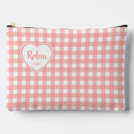 Rosa Gingham Karo Pattern Zubehörtasche