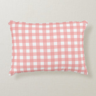 Rosa Gingham-Karomuster Dekokissen