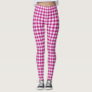 Rosa Gingham-Karomuster Leggings
