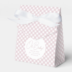 Rosa Gingham Klassik niedliche, einfache Babydusch Geschenkschachtel