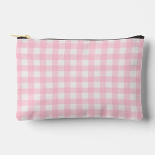 Rosa Gingham Kleines Zubehörtäschchen mit bedruckt Zubehörtasche