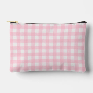 Rosa Gingham Kleines Zubehörtäschchen mit bedruckt Zubehörtasche