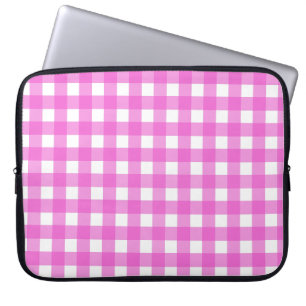 Rosa Gingham Laptopschutzhülle