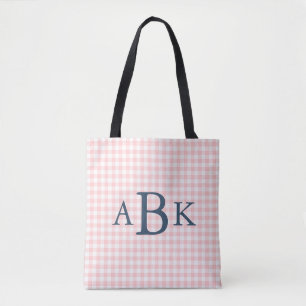 Rosa Gingham-Monogramm