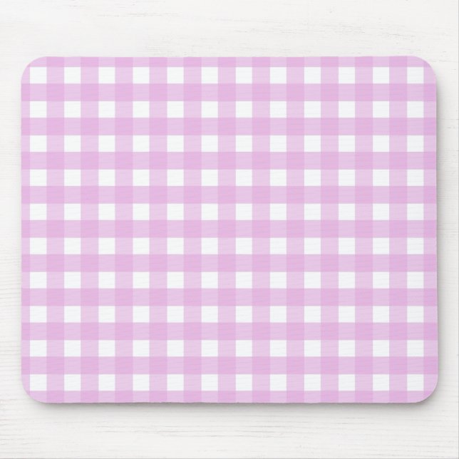 Rosa Gingham Mousepad (Vorne)