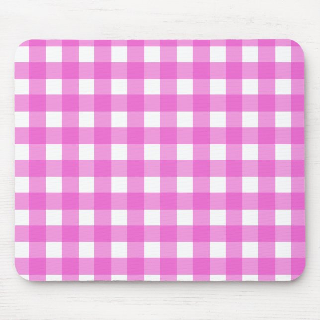 Rosa Gingham Mousepad (Vorne)