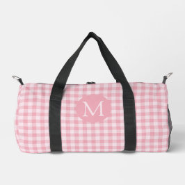 Rosa Gingham-Muster Mädchen Karo Karomuster Monogr Duffle Bag