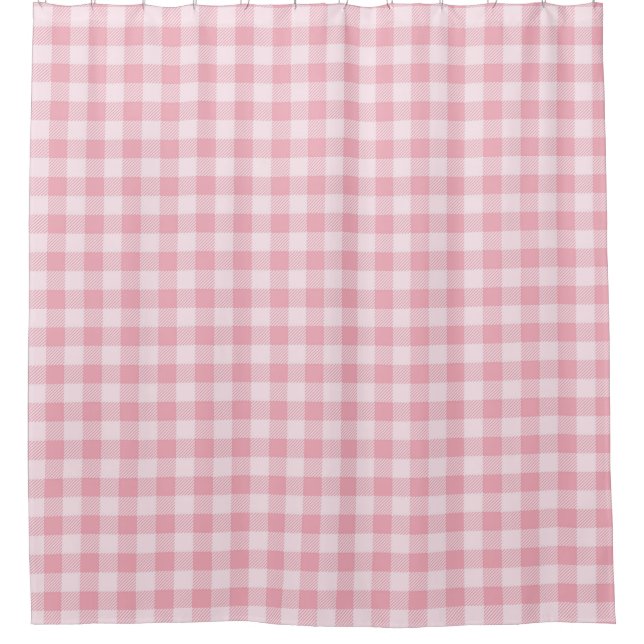 Rosa Gingham-Muster Mädchenhaft Kariert Kariert Duschvorhang (Vorderseite)