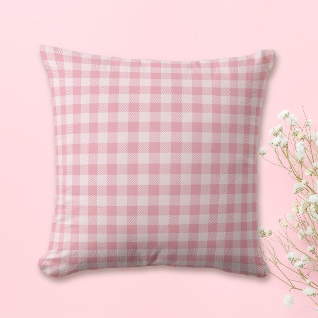 Rosa Gingham-Muster Mädchenhaft Kariert Kariert Kissen (Von Creator hochgeladen)