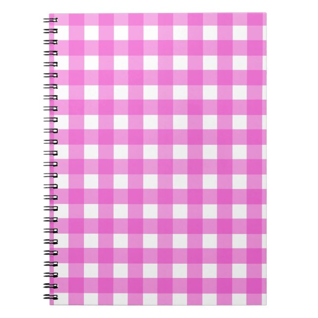 Rosa Gingham Notizblock (Vorderseite)