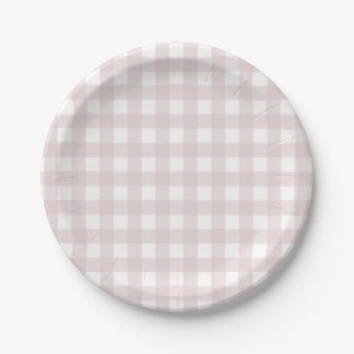 Rosa Gingham Party Plate Pappteller