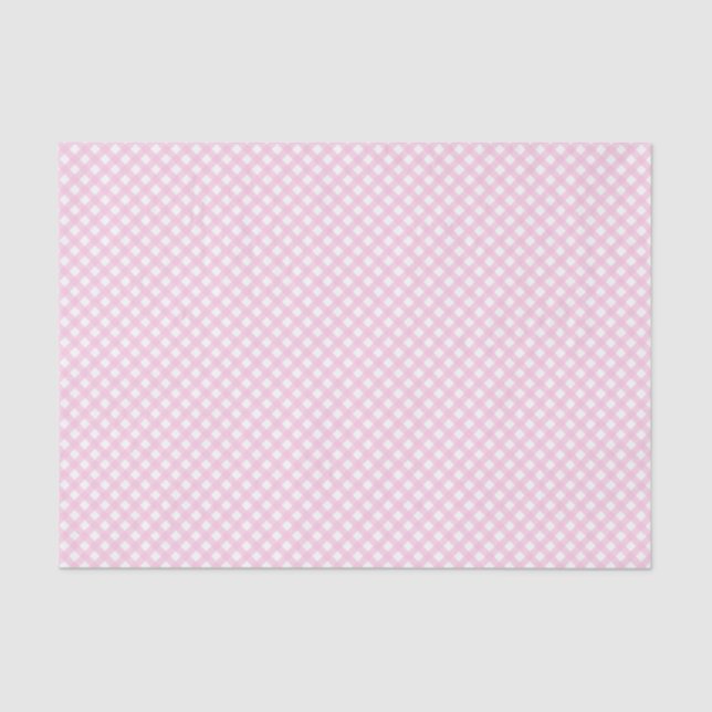 Rosa Gingham Pattern Seidenpapier (Vorderseite)
