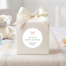 Rosa Gingham-Schleife Danke Baby Shower