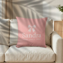 Rosa Gingham-Schleife mit individuellem Namen und