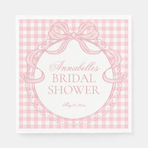 Rosa Gingham-Schmachtlappen-Schleifen-Bridal-Showe Serviette