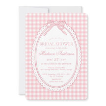 Rosa Gingham-Schmetterlings-Schleifen-Brautparty