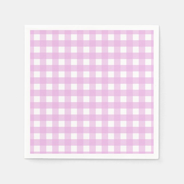 Rosa Gingham Serviette (Vorderseite)