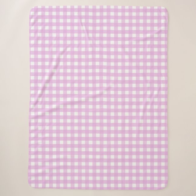 Rosa Gingham Sherpadecke (Vorderseite)
