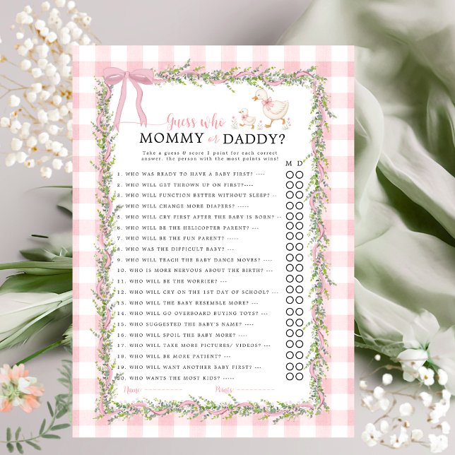 Rosa Gingham Silly Goose Errate Mama oder Papa  (Von Creator hochgeladen)