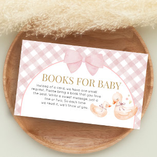 Rosa Gingham Silly Goose Geschenkbücher für Baby Begleitkarte