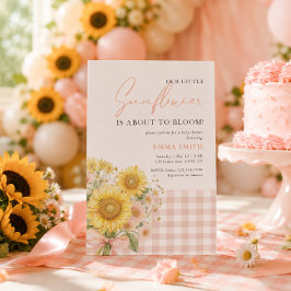Rosa Gingham-Sonnenblume Unsere kleine Sonnenblume Einladung