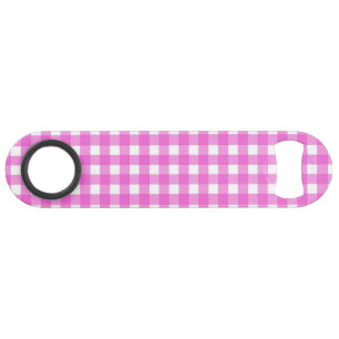 Rosa Gingham Speed Flaschenöffner