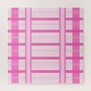Rosa Gingham-Streifen-Karomuster Puzzle
