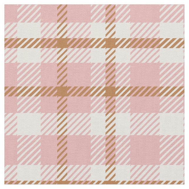 Rosa Gingham-Tartan-Büffelkariert Sommer-Picknick Stoff (Nahaufnahme)