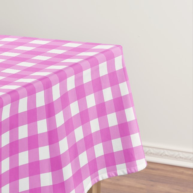 Rosa Gingham Tischdecke (Beispiel)