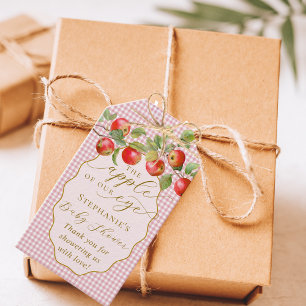 Rosa Gingham Unser Augapfel Herbst-Baby-Party Geschenkanhänger