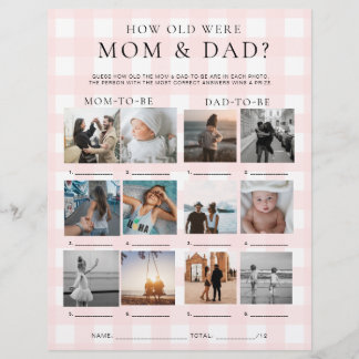 Rosa Gingham Wie alt waren Mama und Papa Foto-Spie Flyer