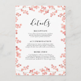 Rosa Gipskraut Hochzeitsgast-Informationen Begleitkarte