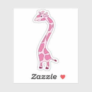 Rosa Giraffe Cartoon Laptop Sticker