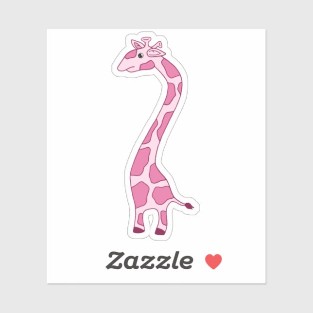 Rosa Giraffe Cartoon Laptop Sticker (Blatt)